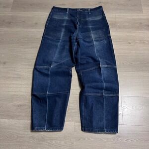 Vintage 90s Marithe Francois Girbaud MFG Denim Paneled Wide Leg Jeans Dark Wash